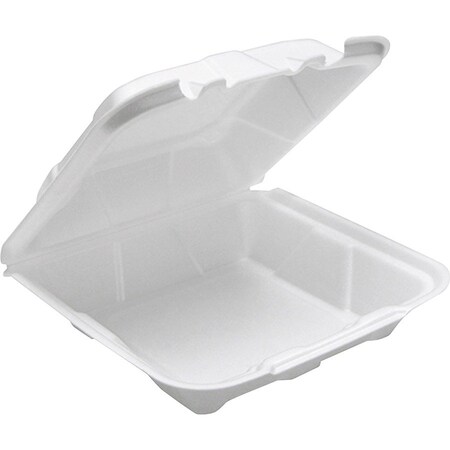 Pactiv Container, 1 Compartment, Foam, 8-2/5"x8-1/8"x3", 150/PK, WE PCTYTD18801
